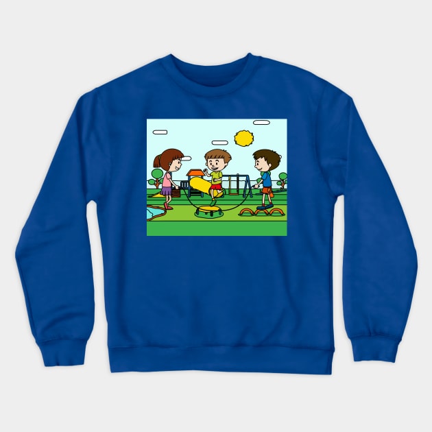 Playground Kindergarten Children Play Crewneck Sweatshirt by flofin